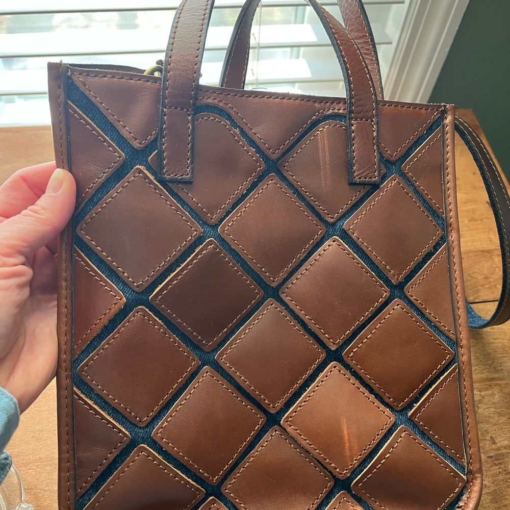 Patricia Nash leather and denim purse